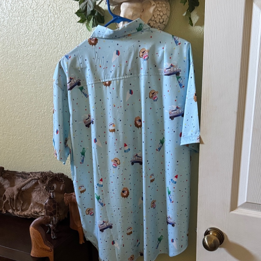 RSVLTS Light Blue Fun Print Button Down Shirt - Picture 2 of 2